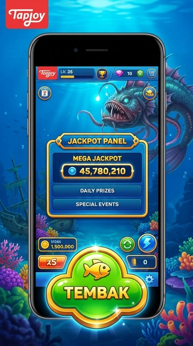 Tampilan antarmuka pengguna aplikasi tapjoy yang bersih dan intuitif.